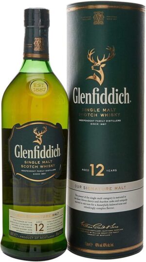 וויסקי גלנפידיך 12 שנה 1 ליטר – Glenfiddich 12 y 1L